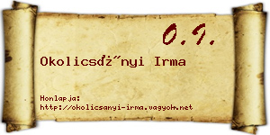 Okolicsányi Irma névjegykártya