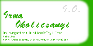 irma okolicsanyi business card